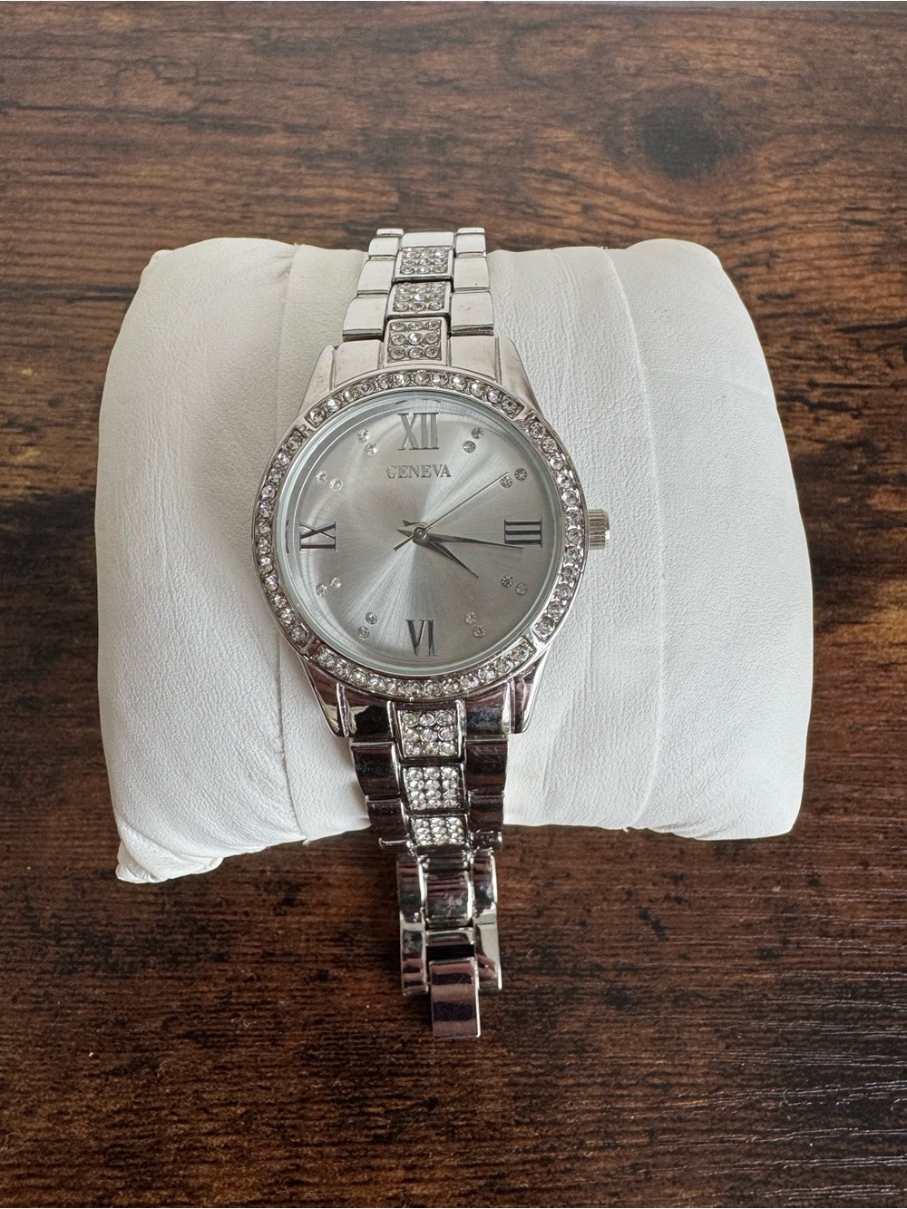 Geneva Silver Crystal Accent Women's Bracelet Watch